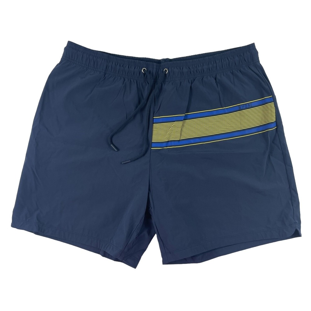 Rhone Navy Yellow Patterned Performance‎ Board Shorts Size XL Excellent